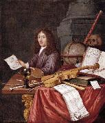 Evert Collier Self-Portrait with a Vanitas Still life oil painting